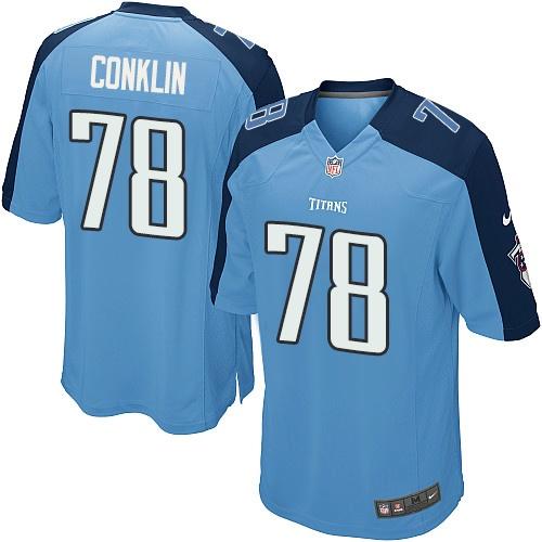 Nike Titans #78 Jack Conklin Light Blue Team Color Youth Stitched NFL Elite Jersey